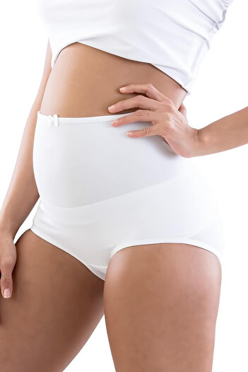The LOG INVEST White emay 2810 cotton pregnancy panty corset