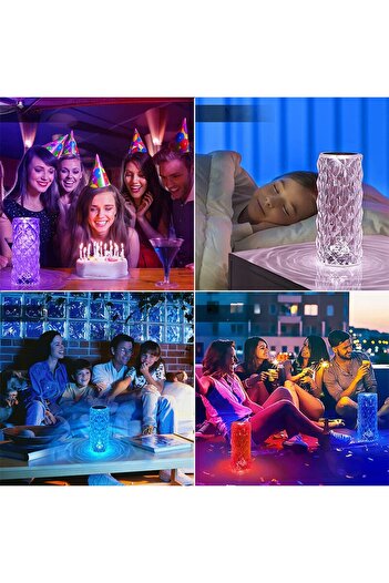 Other Pink Diamond LED Crystal Touch Desk Night Light with Remote Control