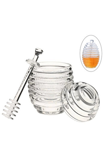 ÇERÇİCİ Honey Jar Spiral Honey Spoon