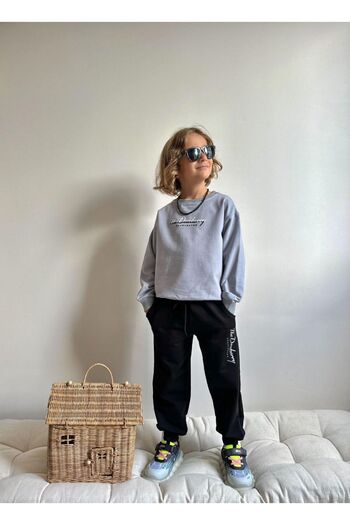 cgboutiquestylekids Green Black Injection Printed (Silicone Processing) 2 Thread Fabric Boys' Top and Bottom Set Super Quality