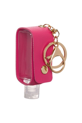 SHOPIENS keychain with bottle for storing gel fuchsia artificial leather flip cap, 30