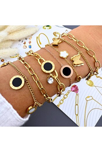 Inovius - Women's Bracelet, Ivory Bloom, 18K Gold Plated Stainless Steel - 87880-0