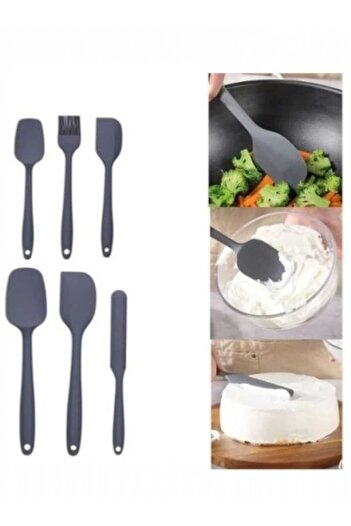 elfnur Set of 6 Fireproof Non-Stick Kitchen Cake Silicone Egg Brush Spoon Knife Spatula Set