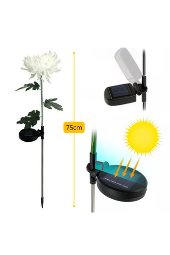 Other GoGarden 2x LED Solar Chrysanthemum Flower Lamp Set