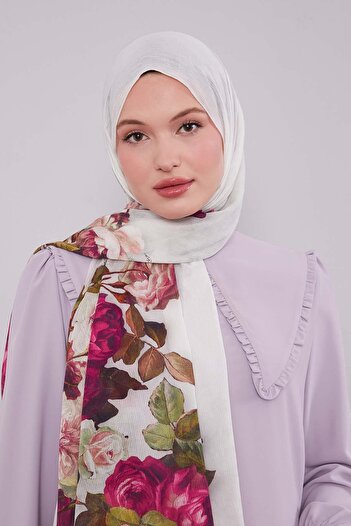 Levidor Mint Green Floral Branch Pattern Cotton Shawl