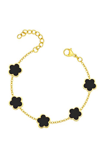 Inovius - Women's Bracelet, Dark Grace, 18K Gold Plated Stainless Steel - 87755-0