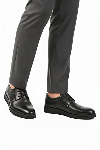 Fosco Black Genuine Leather Men's Classic Shoes 2991 m