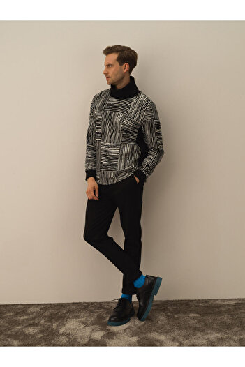 Xint Erkek Siyah Pamuk Dokulu Slim Fit Jogger Pantolon