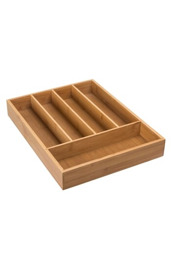 SHOPIENS Bamboo Cutlery Organizer Shopiens®, 36 x 27 x 5 cm, for Drawer,