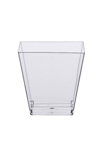 SHOPIENS Set of 30 transparent square plastic bowls, reusable, without lid, for events and parties