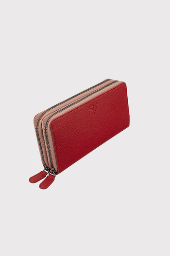 Garbalia Genuine Leather Dried Rose Handbag with Phone Compartment Money Portfolio 100% Handmade