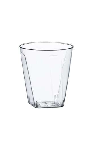 SHOPIENS Set 20 reusable plastic shot glasses, 60 ml, transparent with square base