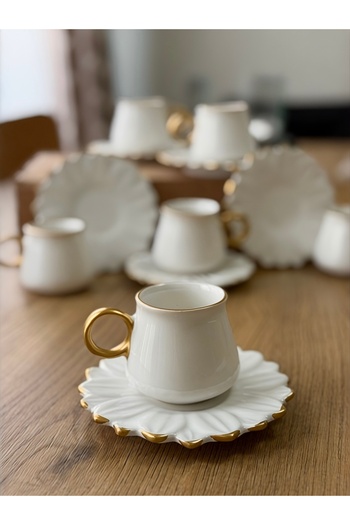 Yumuk Shop 6-Person 12-Piece Luxury Visor Coffee Cup Set