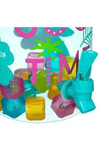 SHOPIENS Plastic Container Turquoise Good Times with Tap and 24 Ice Cubes, 3.8L