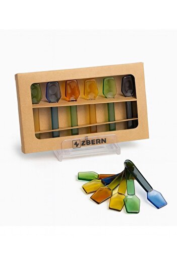 Hayveys 6-Piece Colorful Glass Spice Spoon Presentation Spoon
