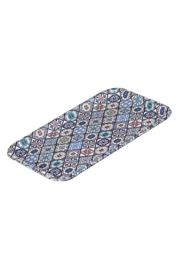 SHOPIENS Rectangular Serving Tray Mandala Shopiens® with Handles and Leather Surface Inside, 31 x 21 cm