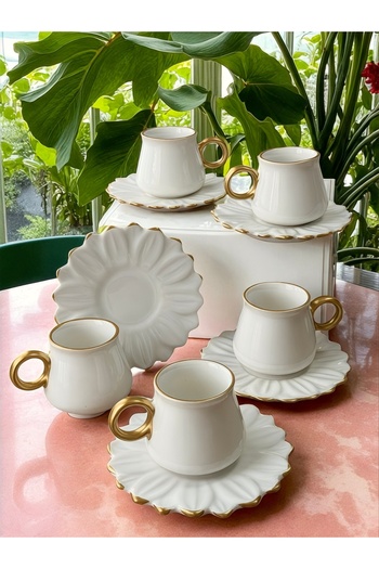 Yumuk Shop 6-Person 12-Piece Luxury Visor Coffee Cup Set