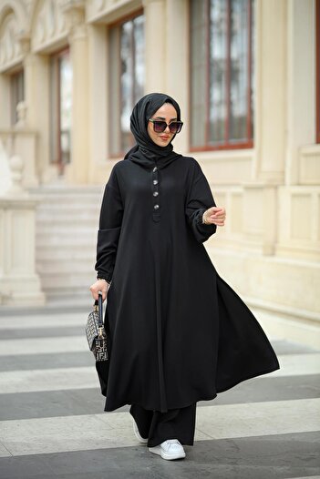 NS Moda Hijab Duha Set Black-Model 548