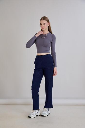 Sortie Glitter Knitted Trousers Indigo