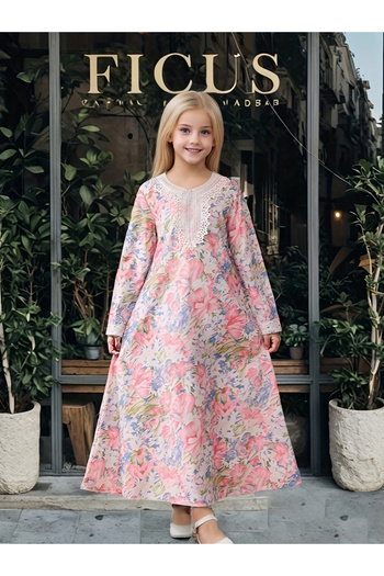 Take Two By Styli Girls All Over Print Lace Patchwork Dress