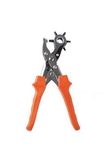 PUFO 6-head swivel belt punch pliers, orange, 25 cm