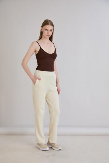 Sortie Glitter Knitted Trousers Beige
