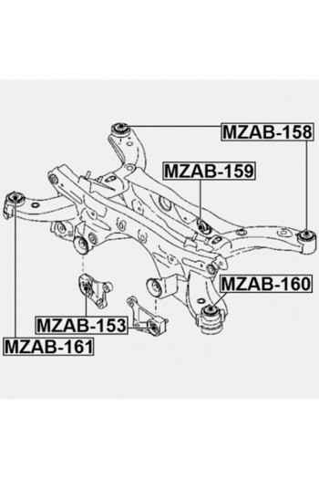 FEBEST Rear differential bushing set MAZDA CX5 KE, KF 2011 - 2019