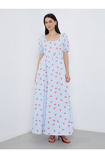 Take Two By Styli Cherry Print A-Line Midi Dress