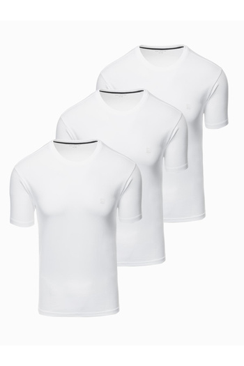 OMBRE Set of men's t-shirts with round neckline - white V1 Z102
