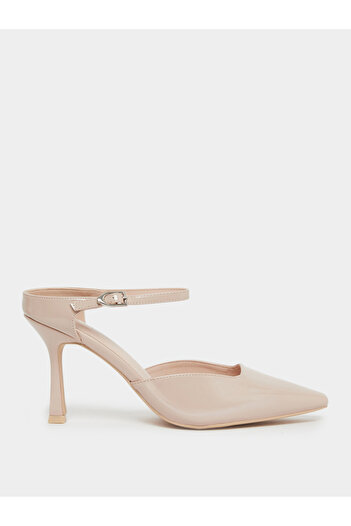 Raid By Styli Harler Nude Ankle Strap Pointed Toe Shoes