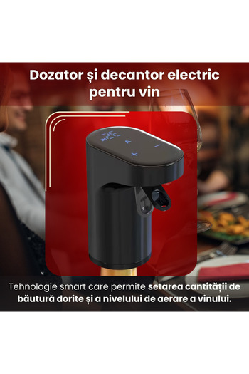 VRSmarty Wine dispenser, Electric decanter, Automatic beverage dispensing, USB rechargeable battery, Black