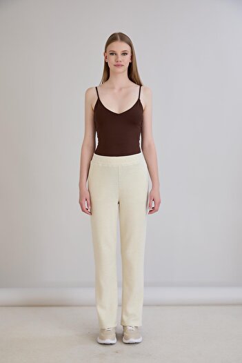 Sortie Glitter Knitted Trousers Beige