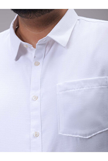 HardSoda By Styli Plus Men White Regular Fit Solid Formal Shirt