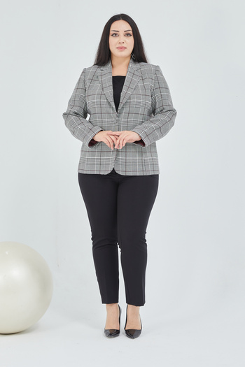 Fagi Women's Plaid Double Button Classic Jacket