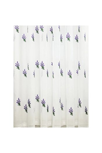 magazincovoare White kitchen curtain with lavender, fine and luminous fabric, rustic decor, handmade multifunctiona
