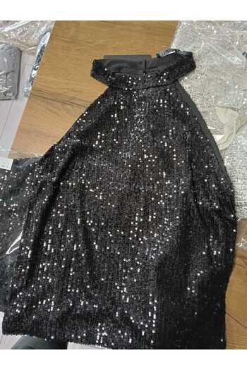 ubmbutik Halter Neck Sequin Blouse