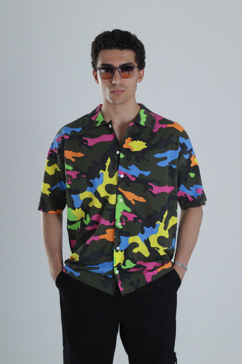 COCOPELLI Men's Camouflage Patterned Hawaiian Shirt