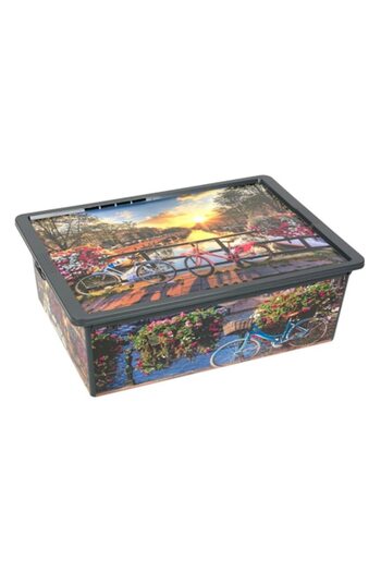 SHOPIENS Plastic Storage Box with Lid, Shopiens®, Amsterdam Model, 25L