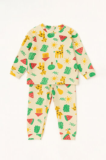hepbaby Patterned Long Sleeve Children's Pajama Set 100% Cotton – Ages 3-6