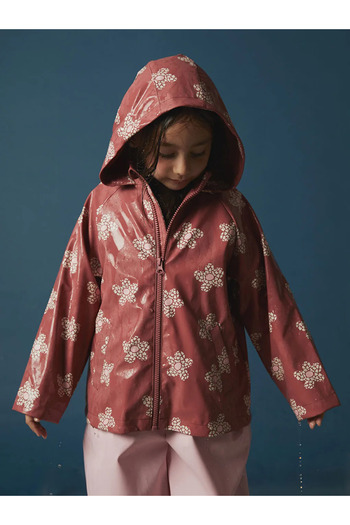 LC Waikiki Lcw Kids Burgundy Hooded Girls' Raincoat