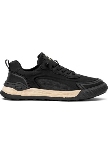 GAMELU Wine Men's Black and White Parachute Memory Orthopedic Sole Walking Sneaker Casual Sneaker Sports Shoes