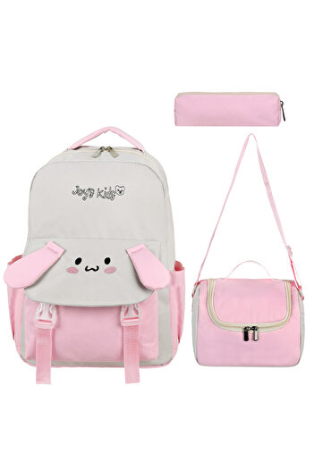Çanta Trend Joy's Ki̇ds 3-Piece School Bag Set - Cute Rabbit Design