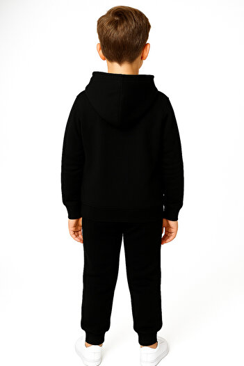 Let's Wear Cr7 Printed Kids Hooded Premium Compact Sweatshirt Tracksuit Set - 2 Piece Sportswear Set