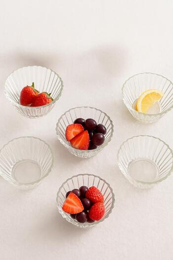HSDemirci Set of 6 Glass Patterned Snack Bowls 150 ml