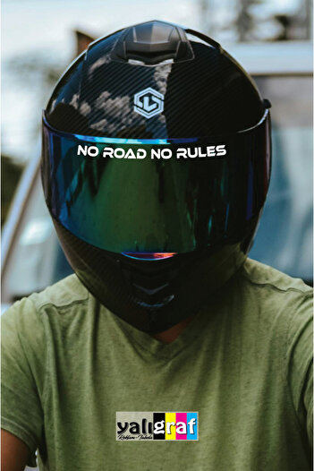 Yalıgraf Reklam Tabela No Road No Rules (No Road, No Rules) Motorcycle Helmet Visor Motor Sticker 15X1 cm