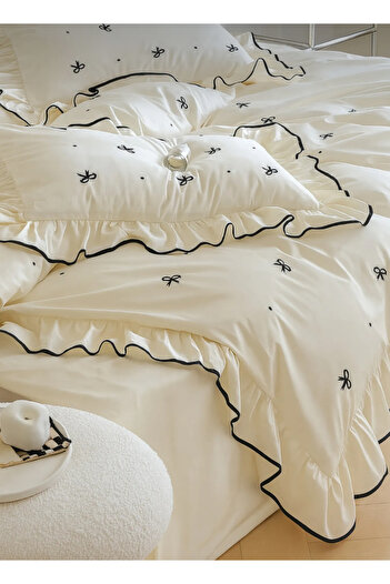 Uçkan home Soft Elegance 100% Cotton Double Size Duvet Cover Set