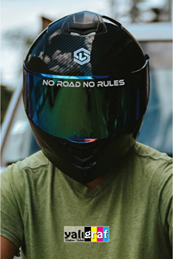 Yalıgraf Reklam Tabela No Road No Rules (No Road, No Rules) Motorcycle Helmet Visor Motor Sticker 15X1 cm