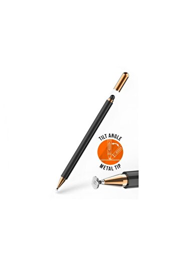 Bibilel Universal Stylus Pen for Tablet, Phone or Laptop with Touch Screen, 15 cm, Magnetic Cap, Black-Gold