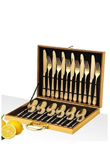 OEM Stainless steel cutlery set, 24 pieces, Gold