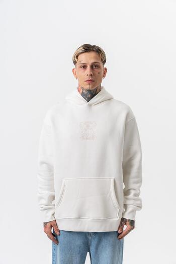 Respire Men's Garden Printed Hooded Oversize Hoodie Ecru